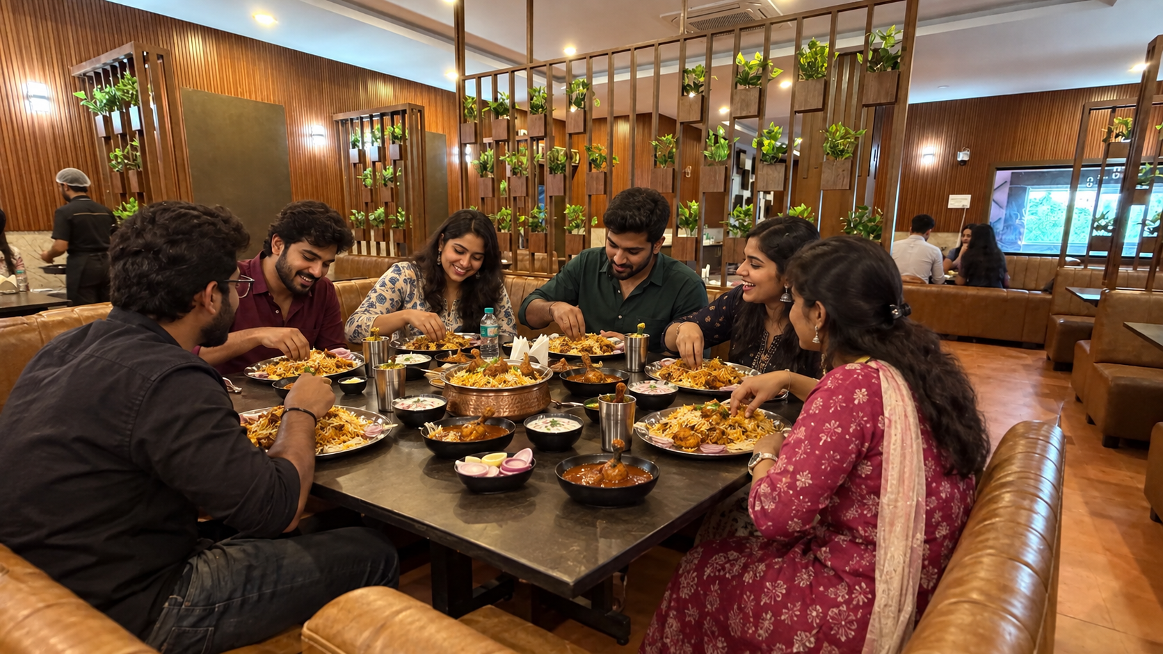 Guests enjoying a meal at KK Restaurant